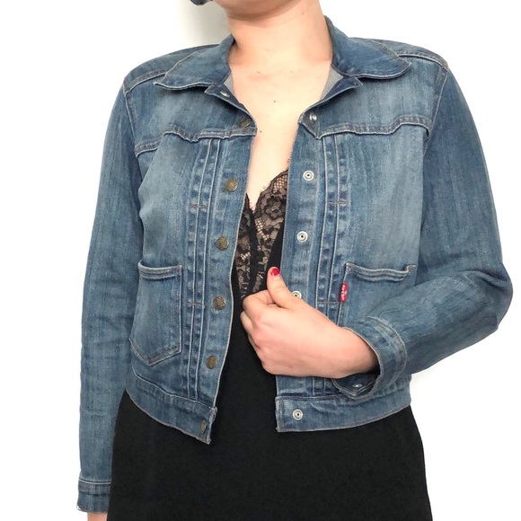 Levi’s hand painted embroidered jean jacket M - Picture 2 of 4